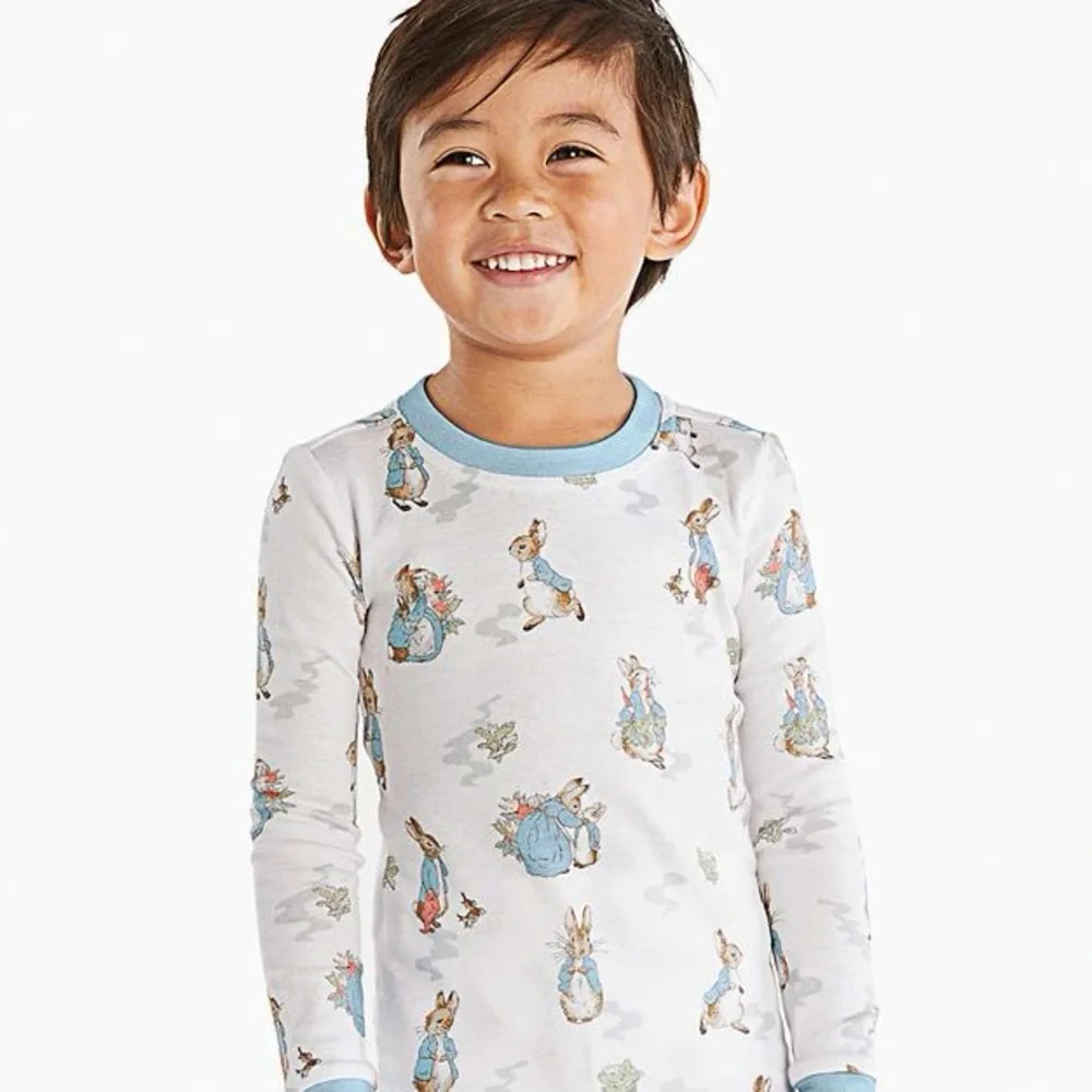Pottery Barn Kids Organic Cotton Peter Rabbit Pajama Set - Unisex Easter PJs